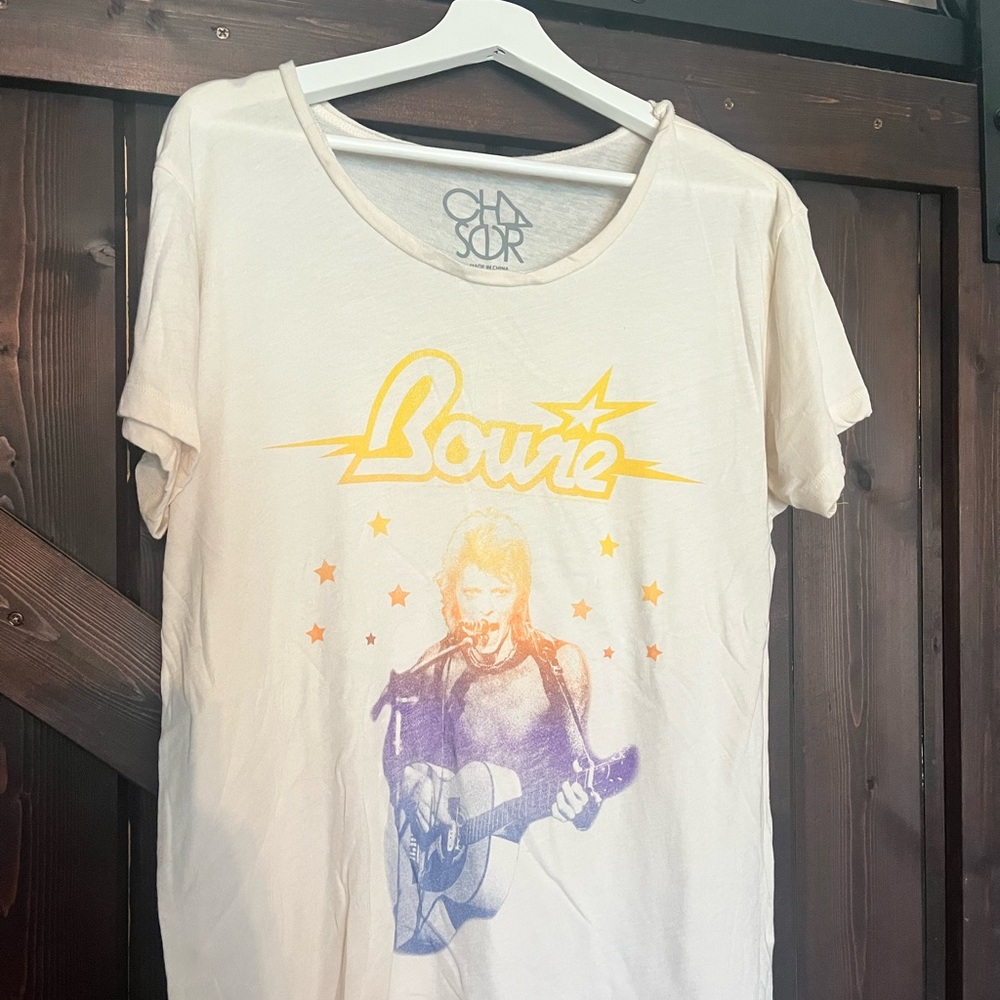 Chaser Brand Women's Cream Bowie Graphic Tee